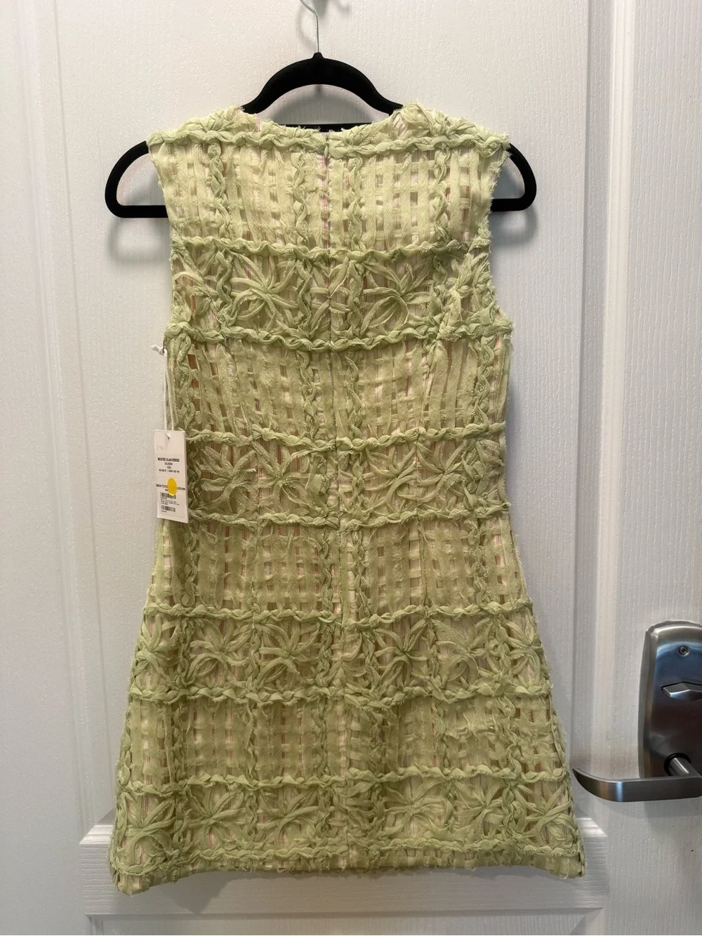 Maude Club Sleeveless Lace Overlay A-Line Mini Dress - Light Green Size S NWT - Picture 3 of 5